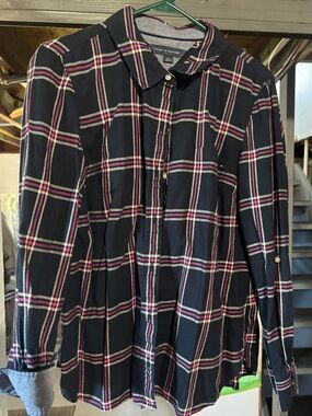 Tommy Hilfiger Navy & Pink Plaid Button-Down Shirt
